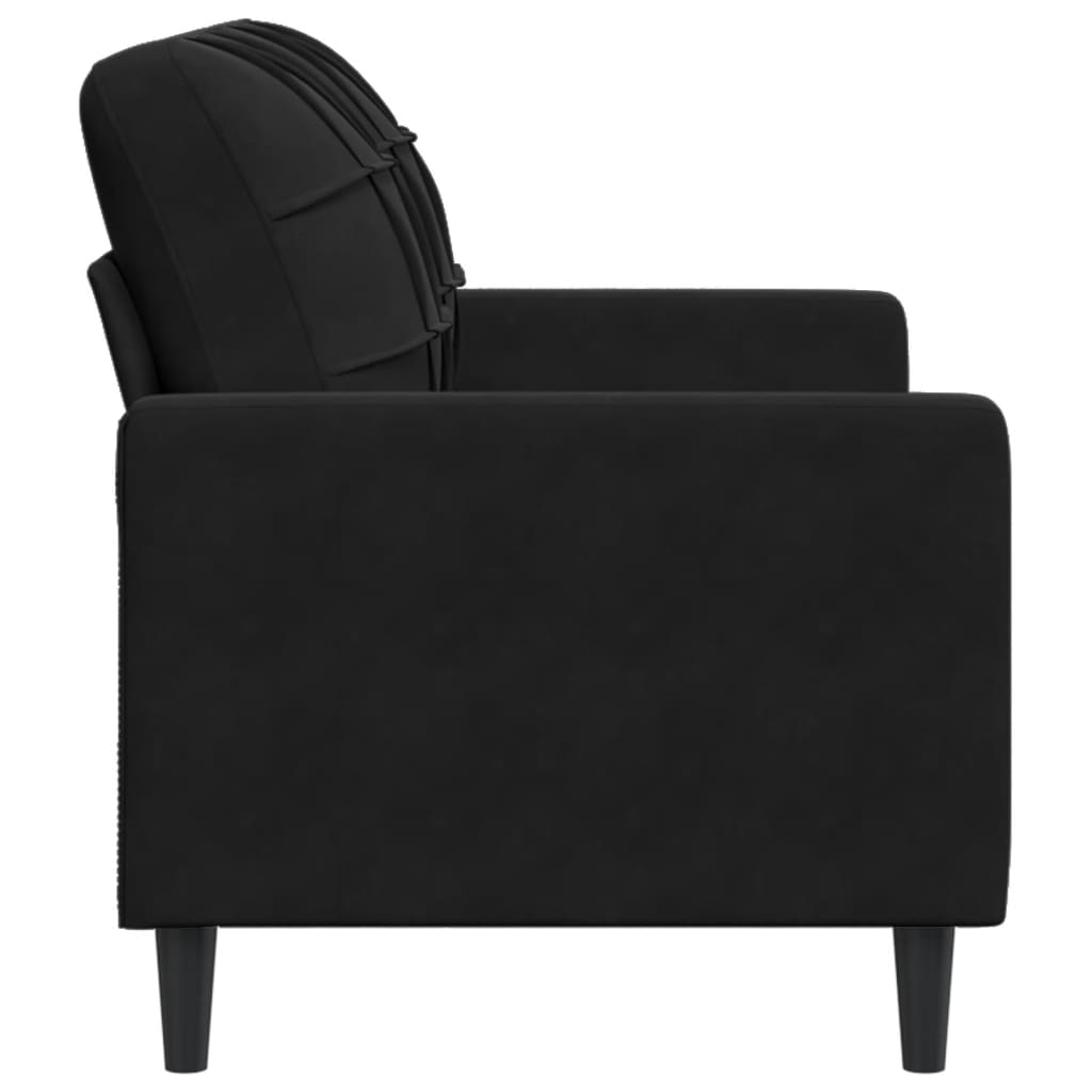 Tweezitsbank 120 cm fluweel zwart is nu te koop bij PeponiXL, paradijselijk wonen!