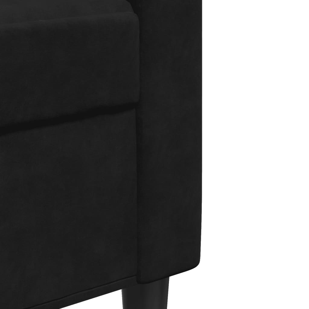 Tweezitsbank 120 cm fluweel zwart is nu te koop bij PeponiXL, paradijselijk wonen!