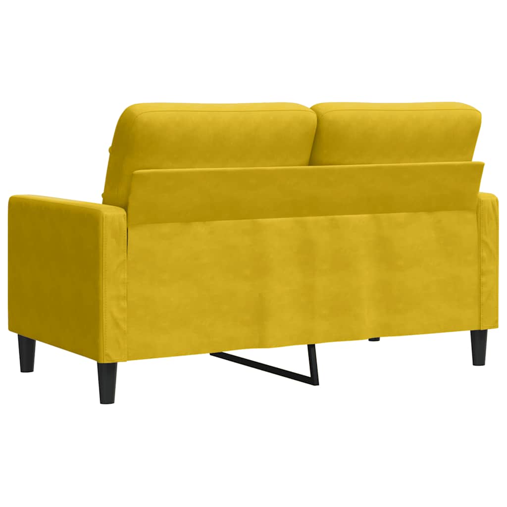 Tweezitsbank 120 cm fluweel geel is nu te koop bij PeponiXL, paradijselijk wonen!