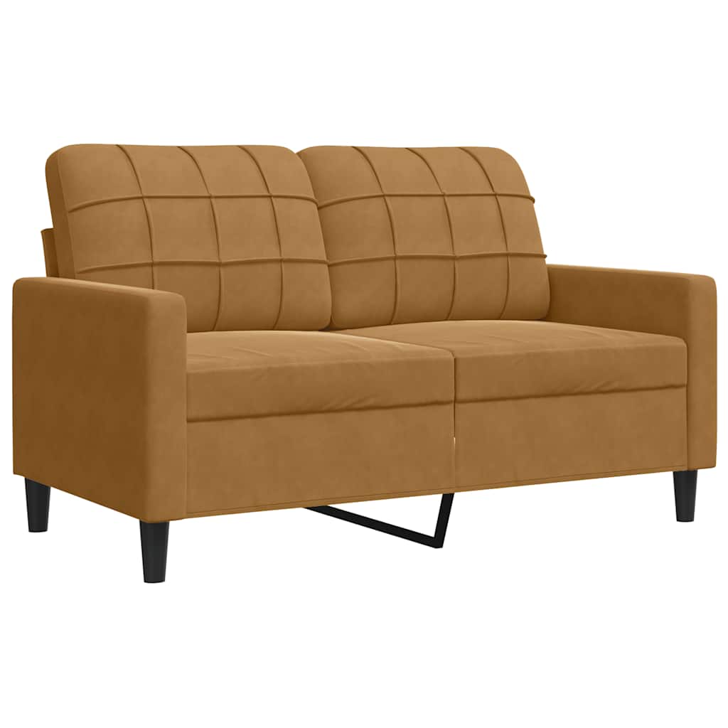 Tweezitsbank 120 cm fluweel bruin is nu te koop bij PeponiXL, paradijselijk wonen!
