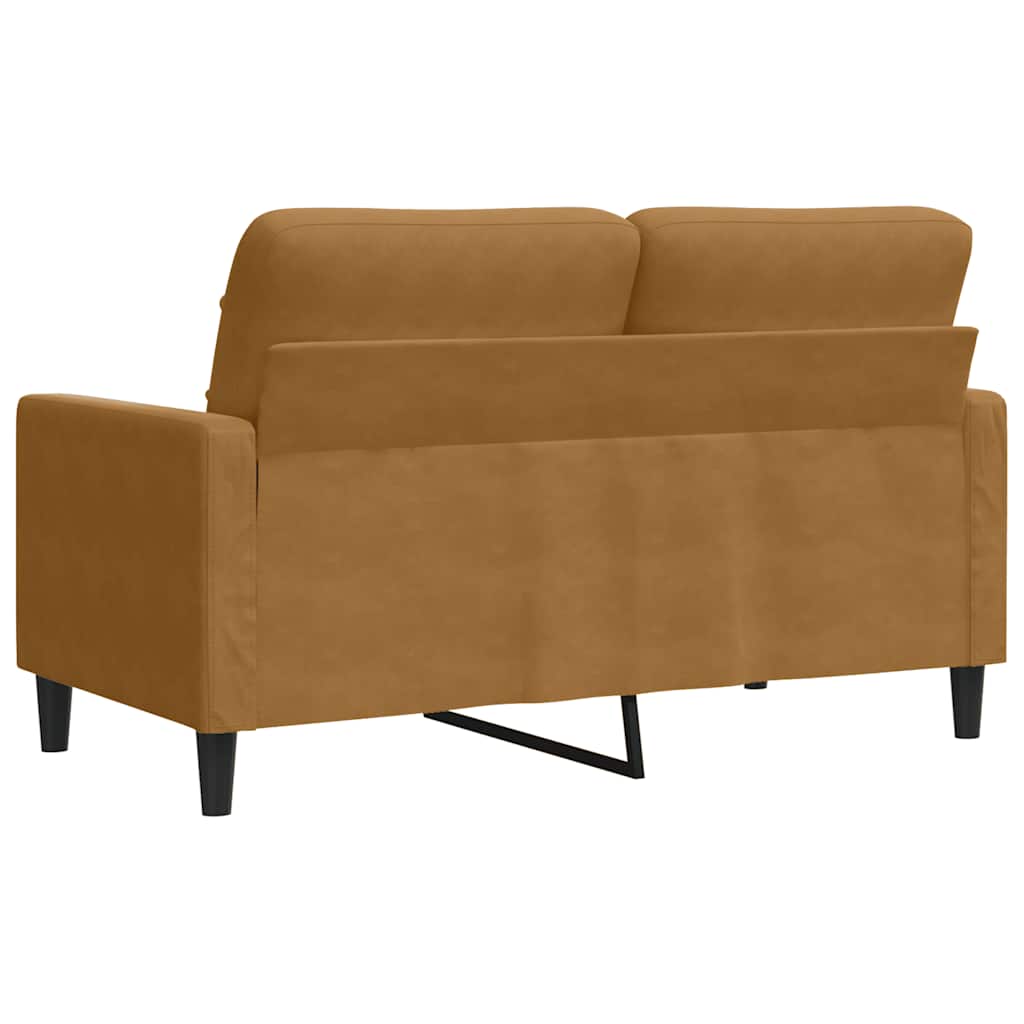 Tweezitsbank 120 cm fluweel bruin is nu te koop bij PeponiXL, paradijselijk wonen!