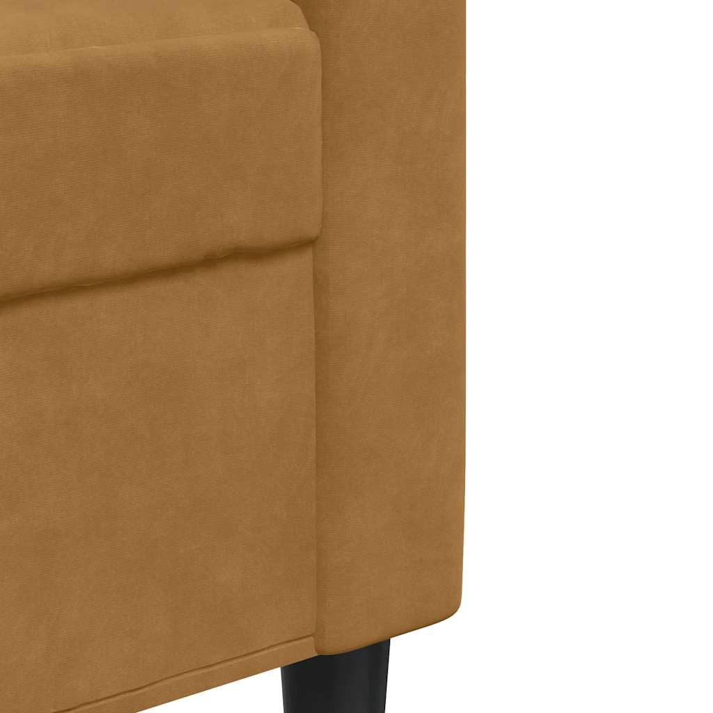 Tweezitsbank 120 cm fluweel bruin is nu te koop bij PeponiXL, paradijselijk wonen!