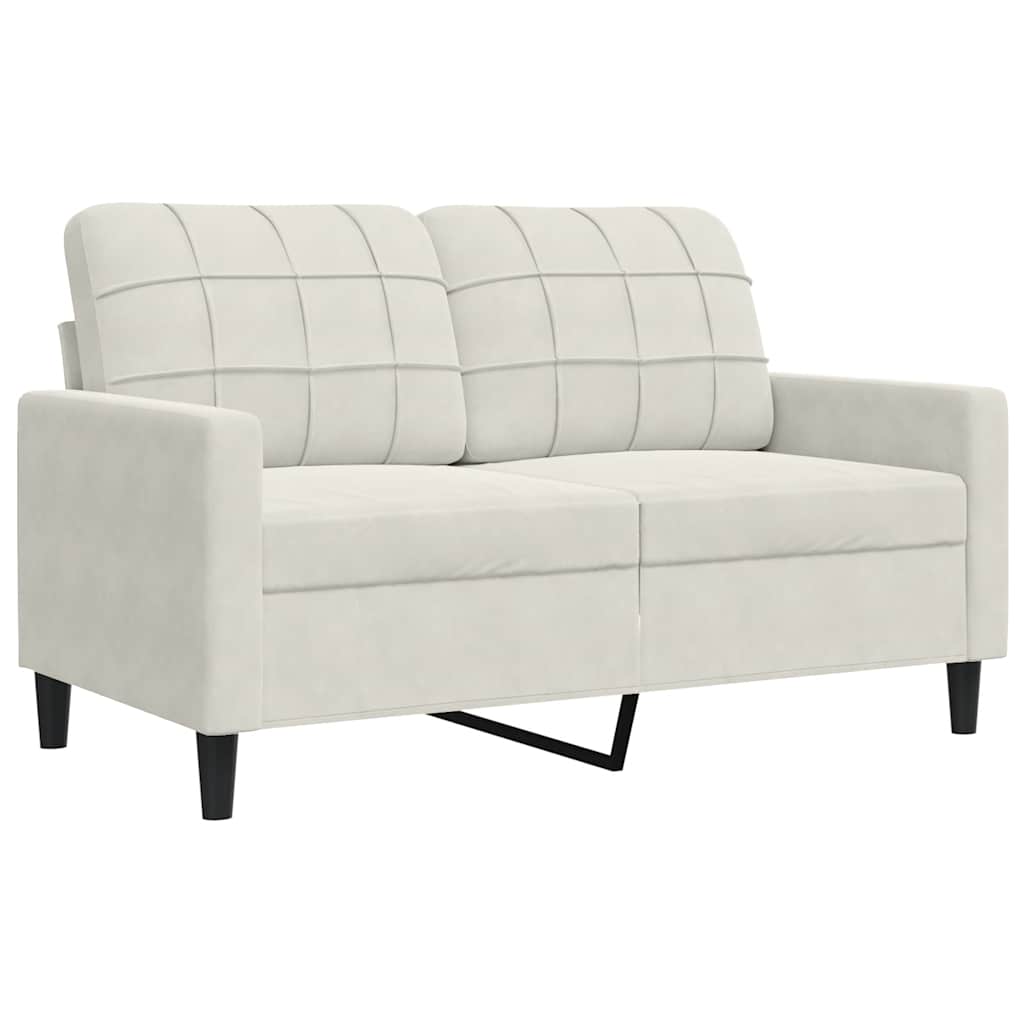 Tweezitsbank 120 cm fluweel crèmekleurig is nu te koop bij PeponiXL, paradijselijk wonen!