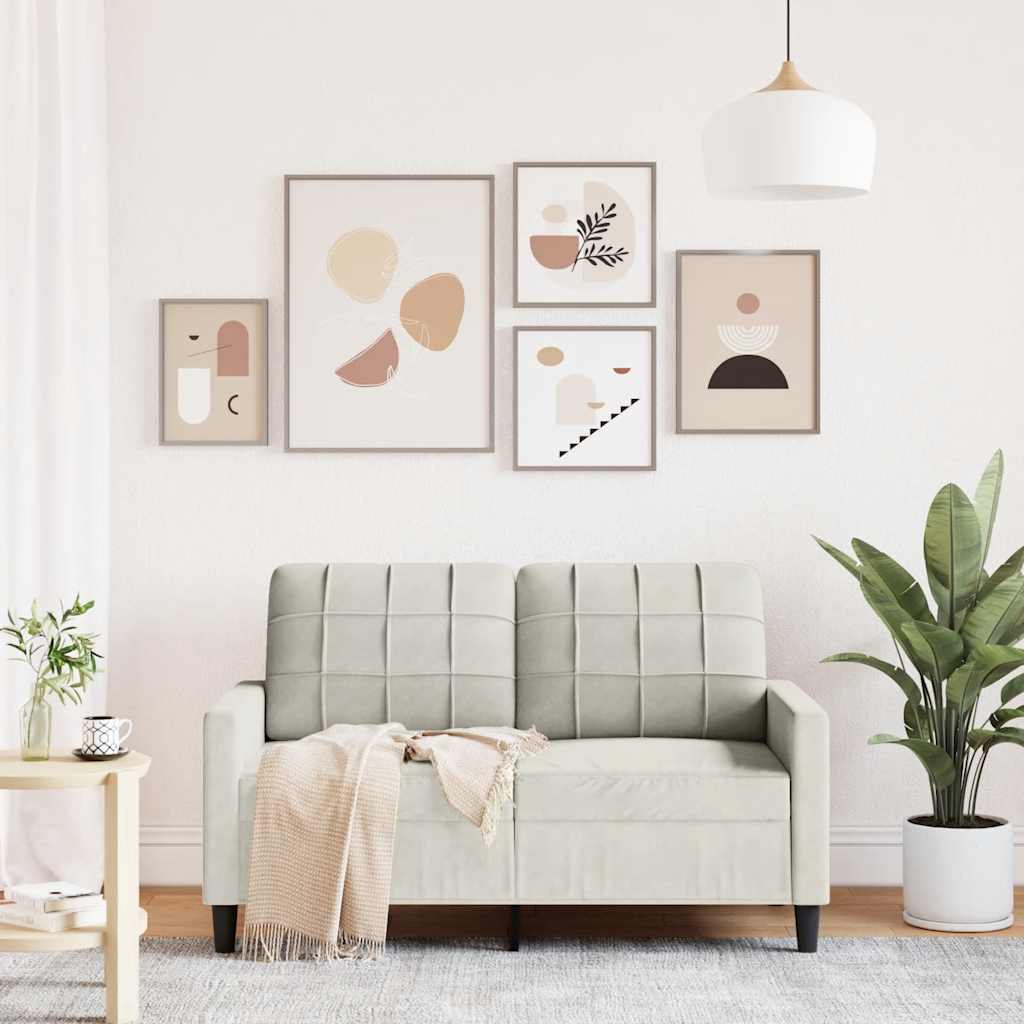 Tweezitsbank 120 cm fluweel crèmekleurig is nu te koop bij PeponiXL, paradijselijk wonen!