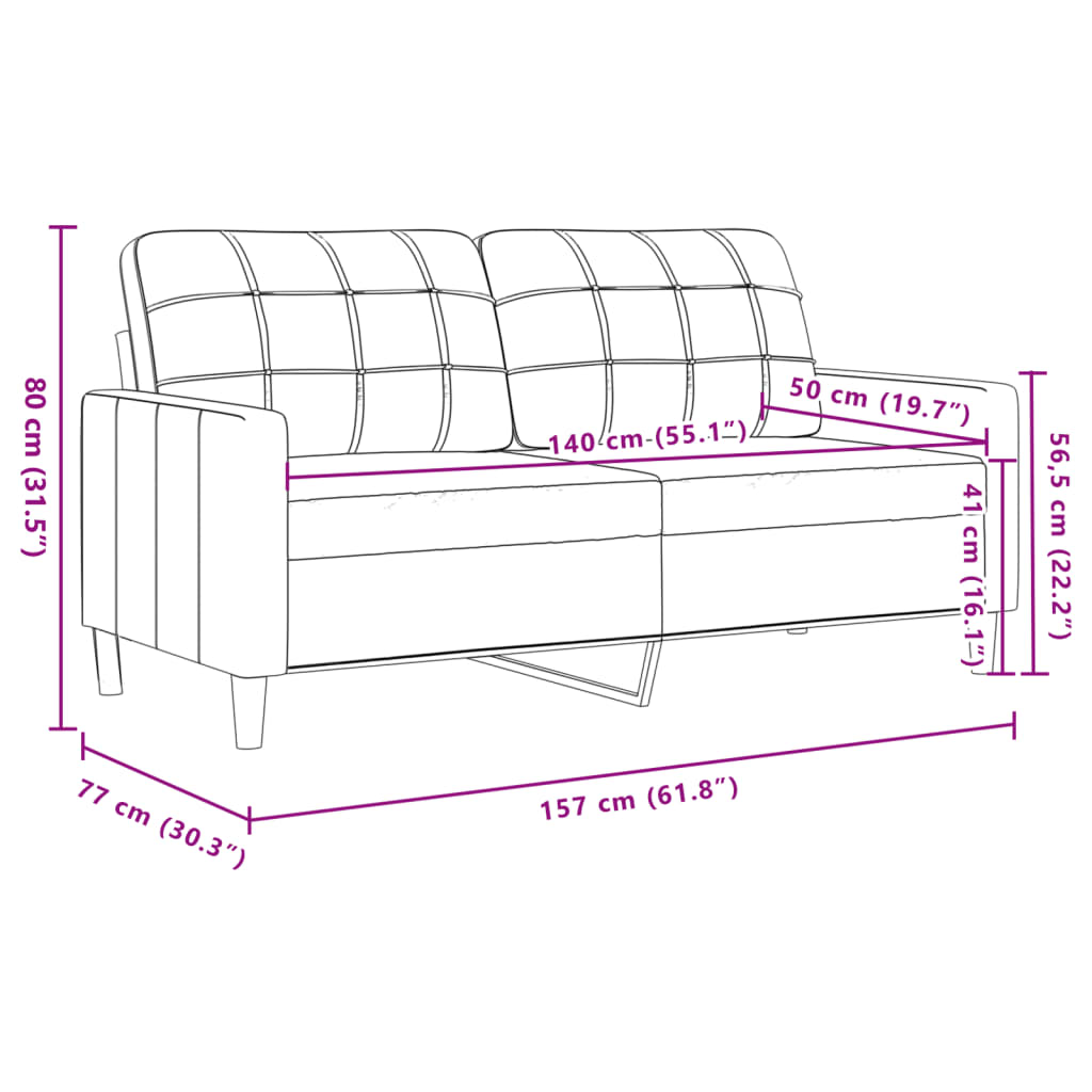 Tweezitsbank 140 cm fluweel donkergrijs is nu te koop bij PeponiXL, paradijselijk wonen!