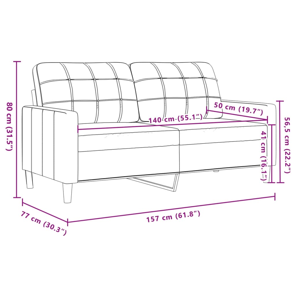 Tweezitsbank 140 cm fluweel wijnrood is nu te koop bij PeponiXL, paradijselijk wonen!