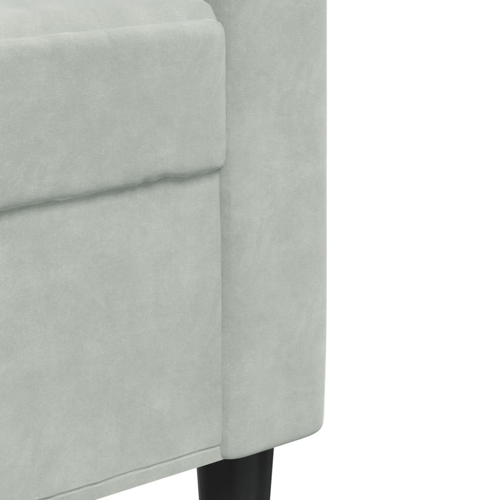 Driezitsbank 180 cm fluweel lichtgrijs is nu te koop bij PeponiXL, paradijselijk wonen!