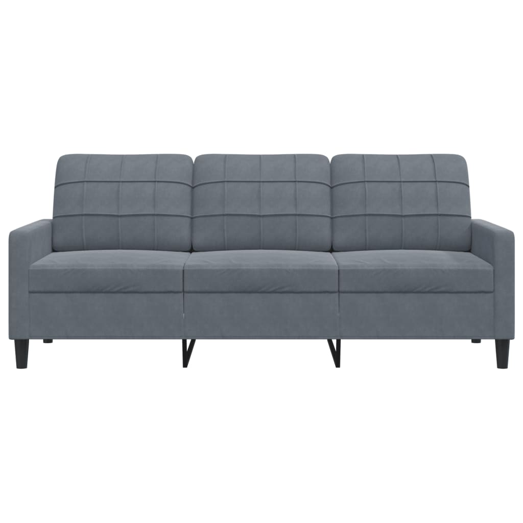 Driezitsbank 180 cm fluweel donkergrijs is nu te koop bij PeponiXL, paradijselijk wonen!