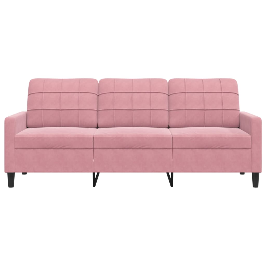 Driezitsbank 180 cm fluweel roze is nu te koop bij PeponiXL, paradijselijk wonen!