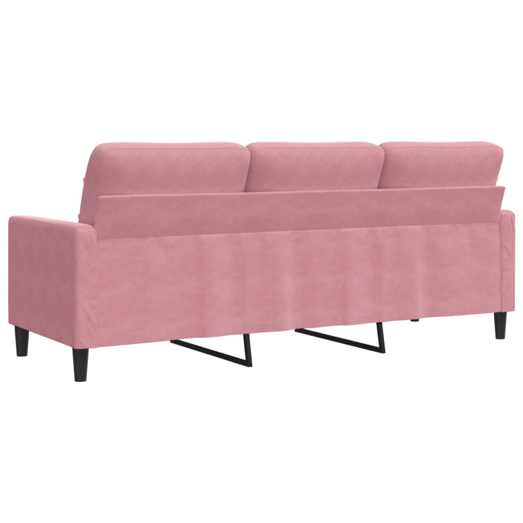 Driezitsbank 180 cm fluweel roze is nu te koop bij PeponiXL, paradijselijk wonen!