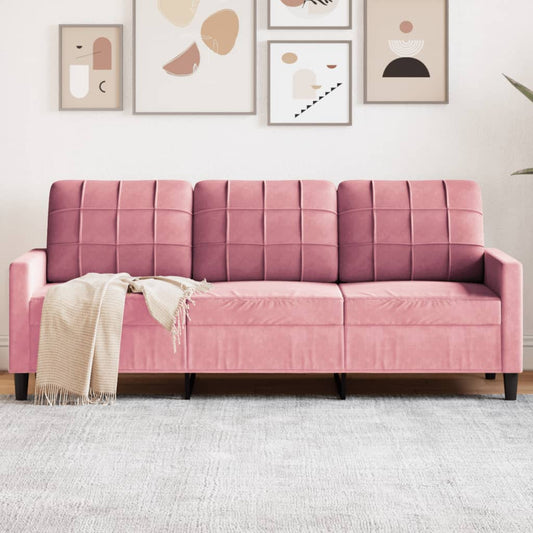 Driezitsbank 180 cm fluweel roze is nu te koop bij PeponiXL, paradijselijk wonen!