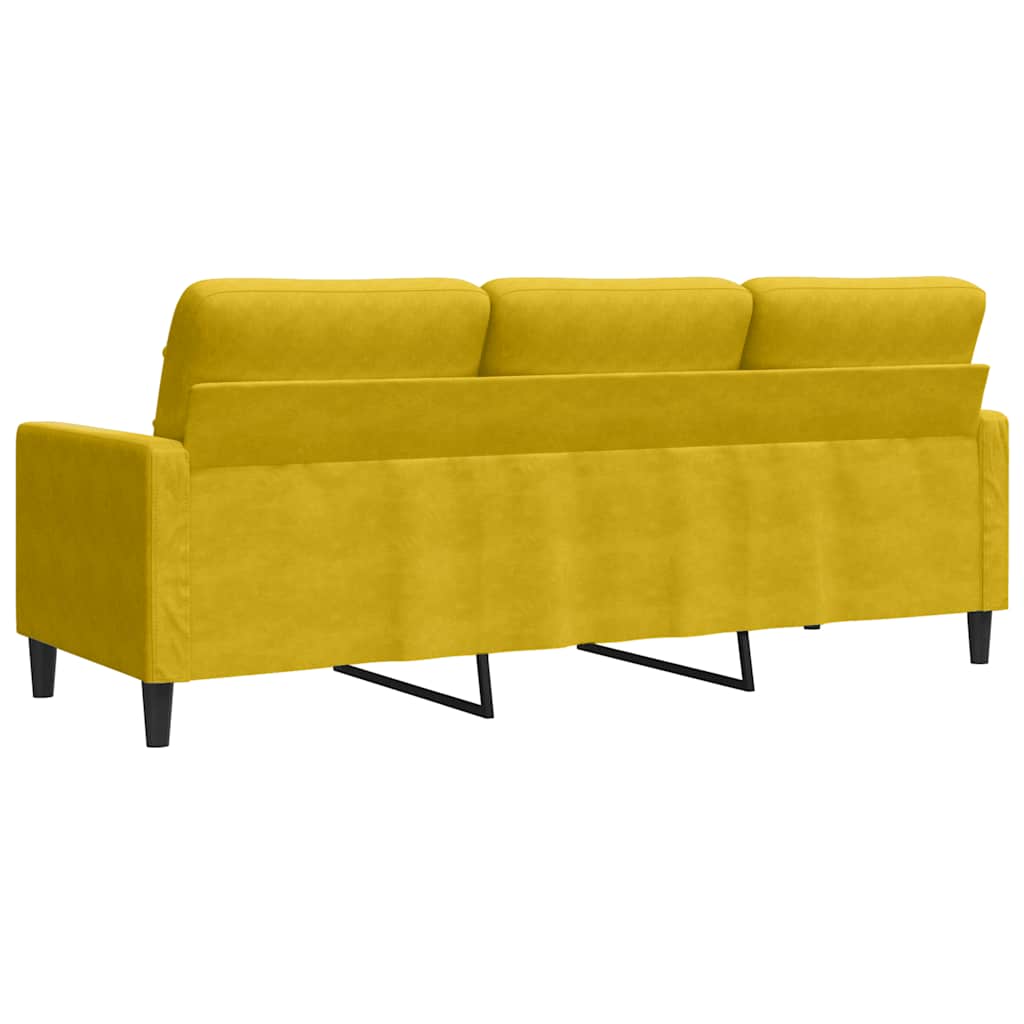 Driezitsbank 180 cm fluweel geel is nu te koop bij PeponiXL, paradijselijk wonen!