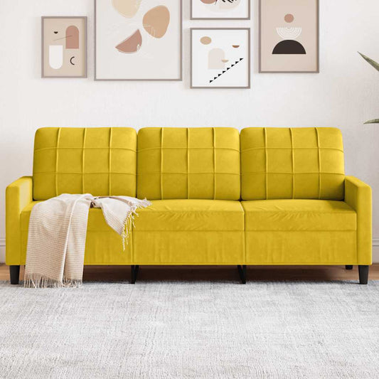 Driezitsbank 180 cm fluweel geel is nu te koop bij PeponiXL, paradijselijk wonen!