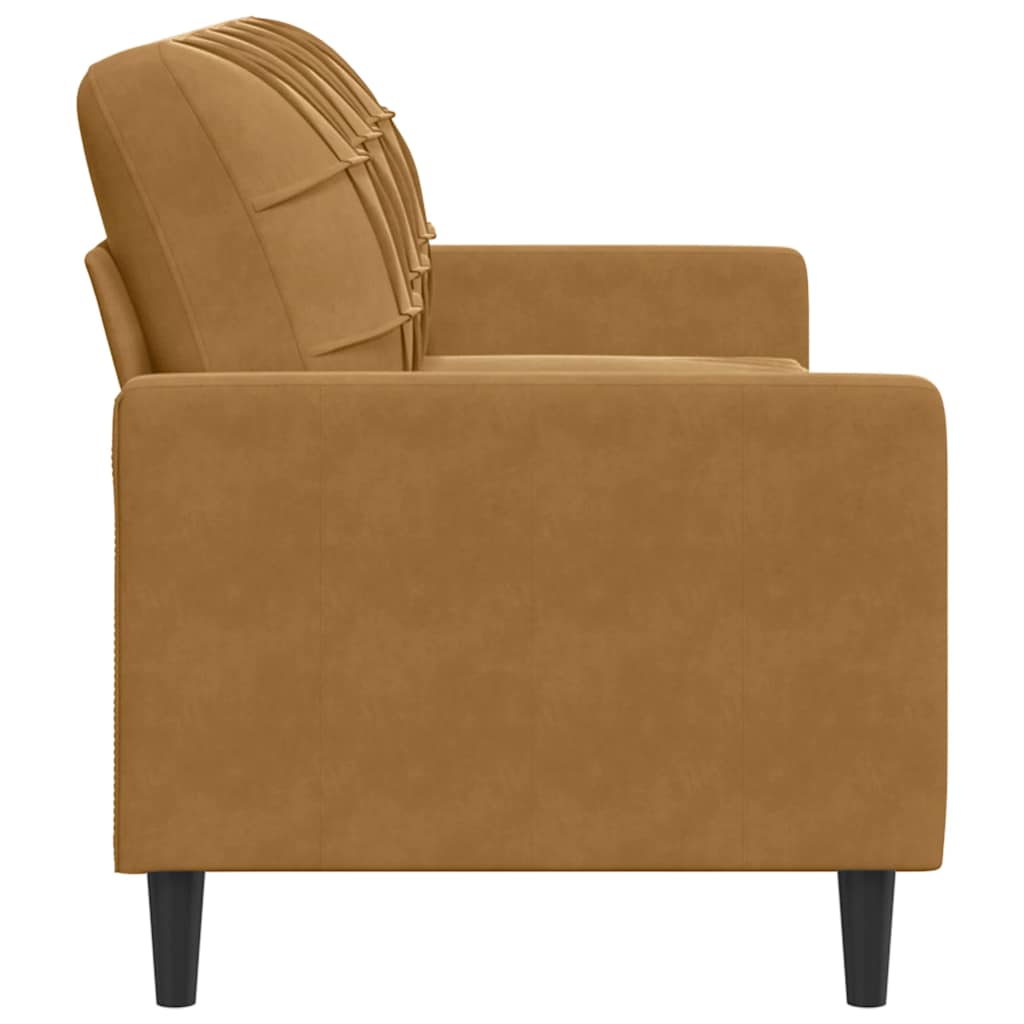 Driezitsbank 180 cm fluweel bruin is nu te koop bij PeponiXL, paradijselijk wonen!