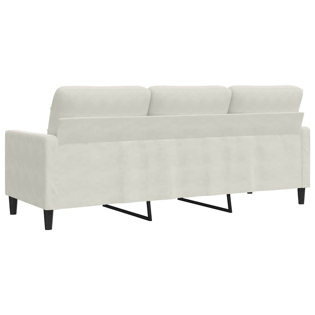 Driezitsbank 180 cm fluweel crèmekleurig is nu te koop bij PeponiXL, paradijselijk wonen!