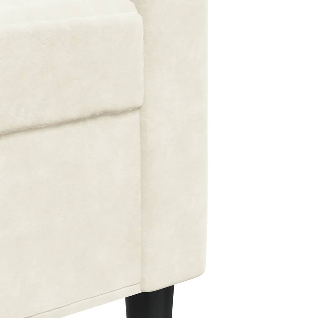Driezitsbank 180 cm fluweel crèmekleurig is nu te koop bij PeponiXL, paradijselijk wonen!
