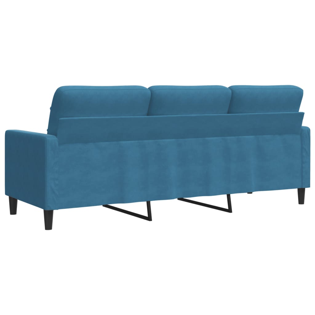 Driezitsbank 180 cm fluweel blauw is nu te koop bij PeponiXL, paradijselijk wonen!