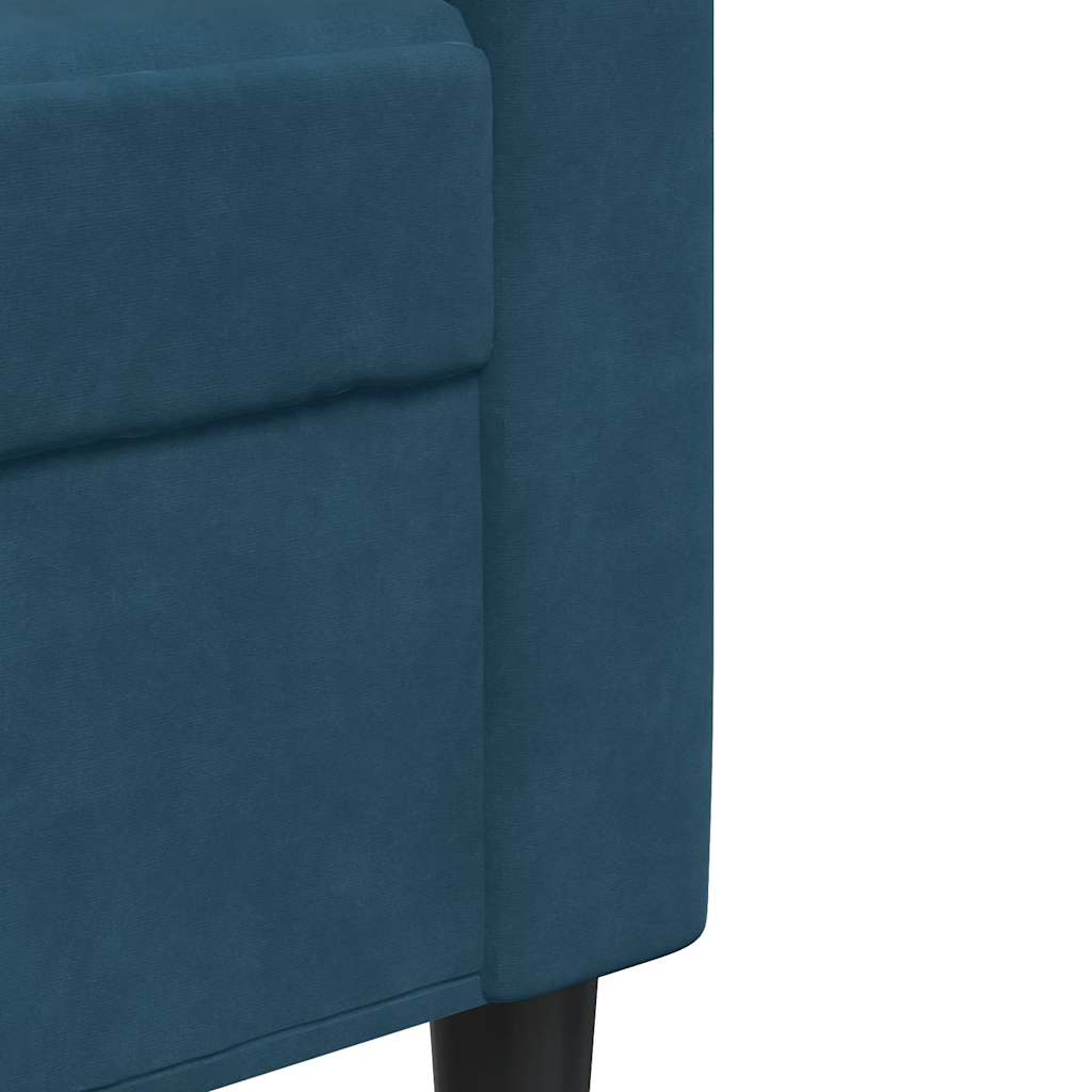 Driezitsbank 180 cm fluweel blauw is nu te koop bij PeponiXL, paradijselijk wonen!