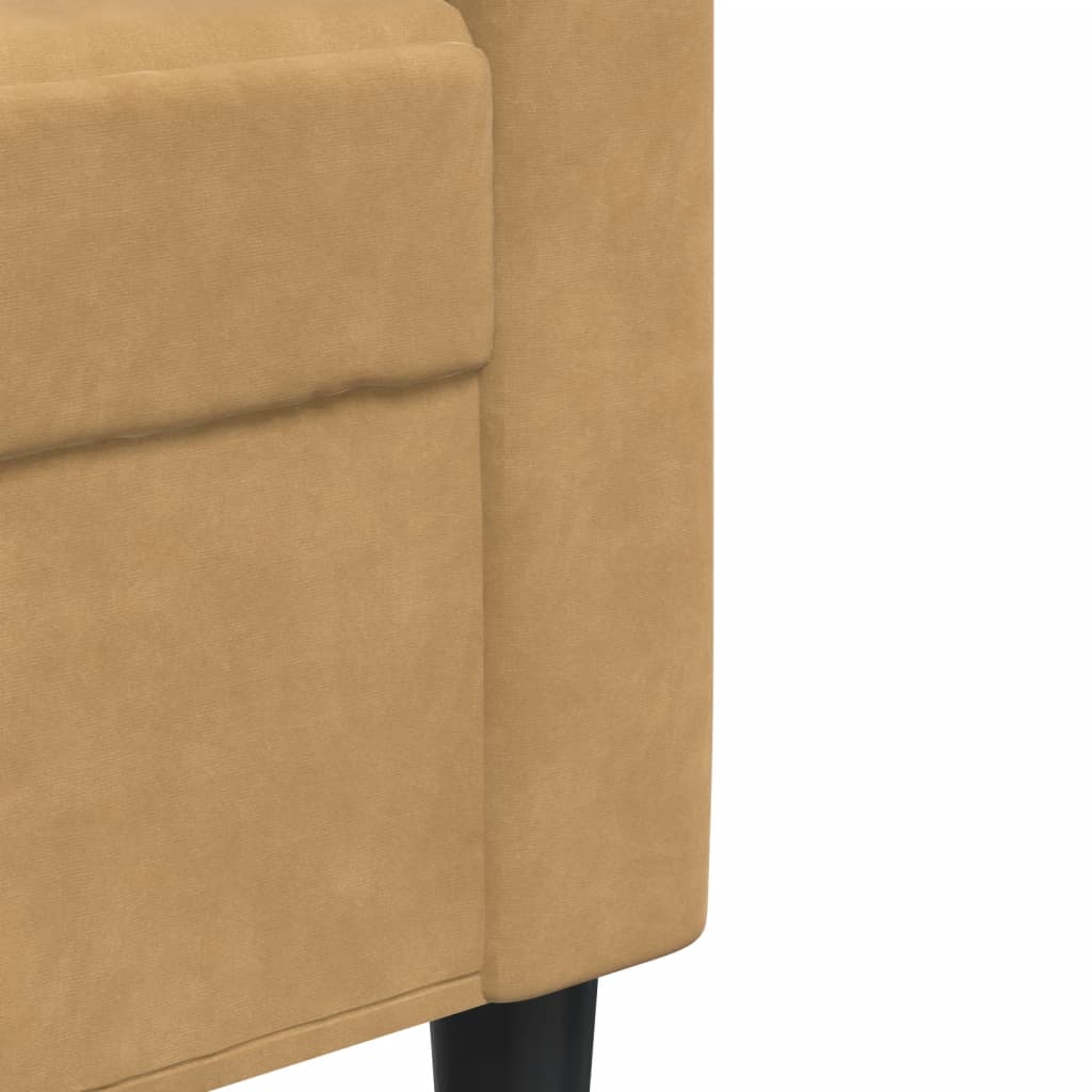 Driezitsbank 210 cm fluweel bruin is nu te koop bij PeponiXL, paradijselijk wonen!