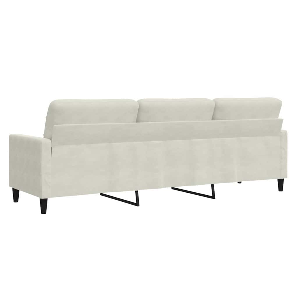 Driezitsbank 210 cm fluweel crèmekleurig is nu te koop bij PeponiXL, paradijselijk wonen!