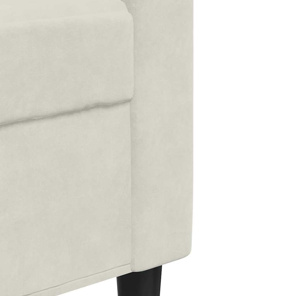 Driezitsbank 210 cm fluweel crèmekleurig is nu te koop bij PeponiXL, paradijselijk wonen!