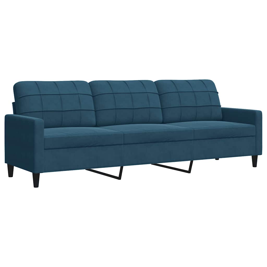 Driezitsbank 210 cm fluweel blauw is nu te koop bij PeponiXL, paradijselijk wonen!