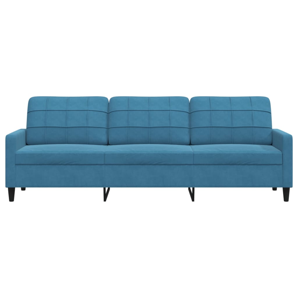 Driezitsbank 210 cm fluweel blauw is nu te koop bij PeponiXL, paradijselijk wonen!