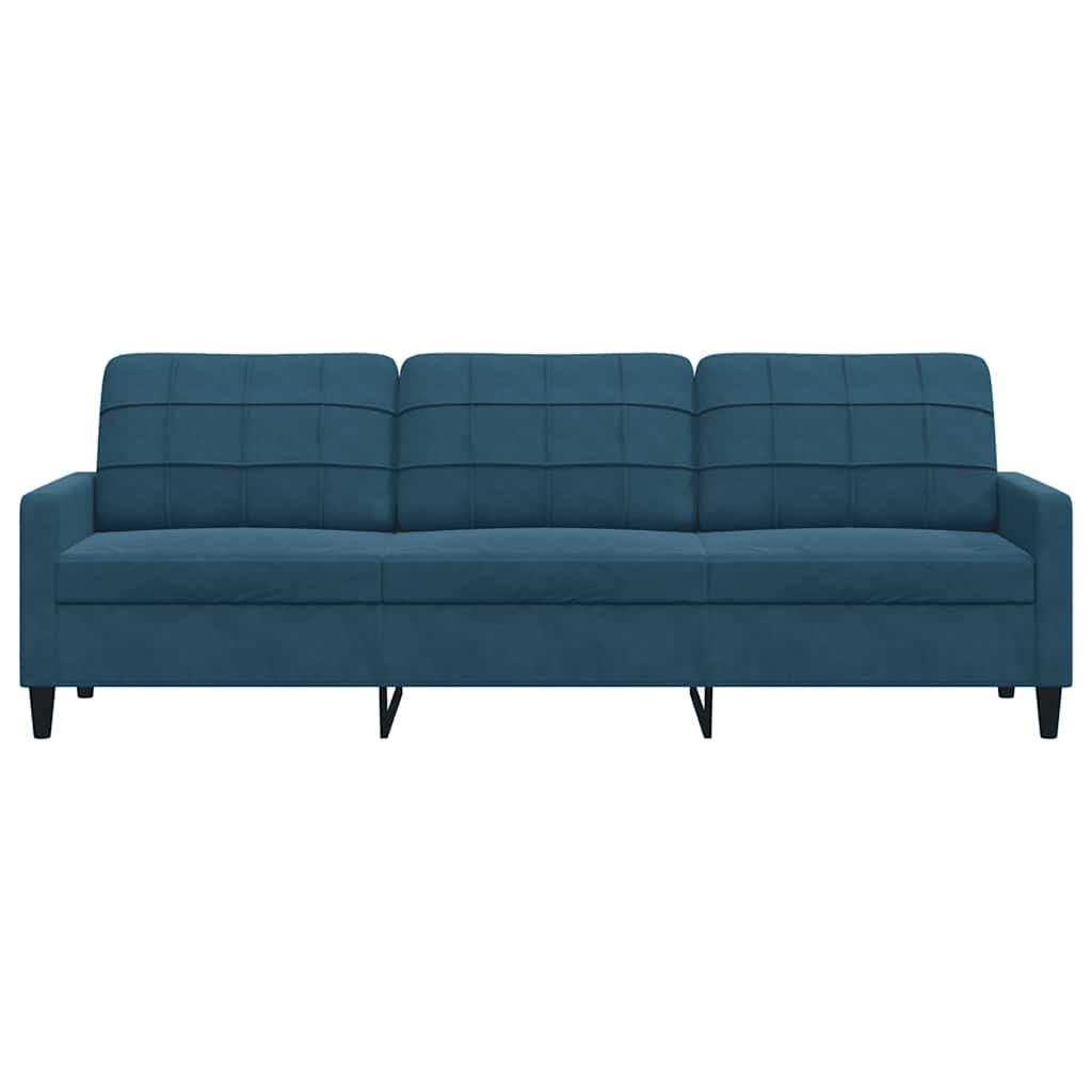 Driezitsbank 210 cm fluweel blauw is nu te koop bij PeponiXL, paradijselijk wonen!
