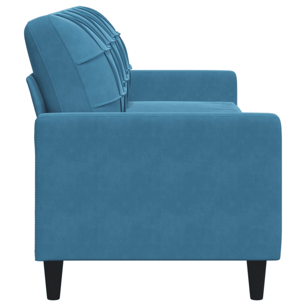 Driezitsbank 210 cm fluweel blauw is nu te koop bij PeponiXL, paradijselijk wonen!