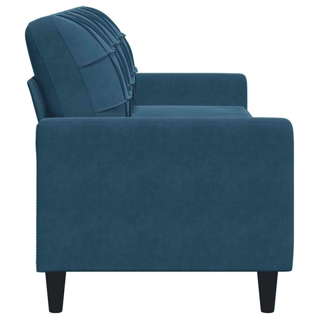 Driezitsbank 210 cm fluweel blauw is nu te koop bij PeponiXL, paradijselijk wonen!