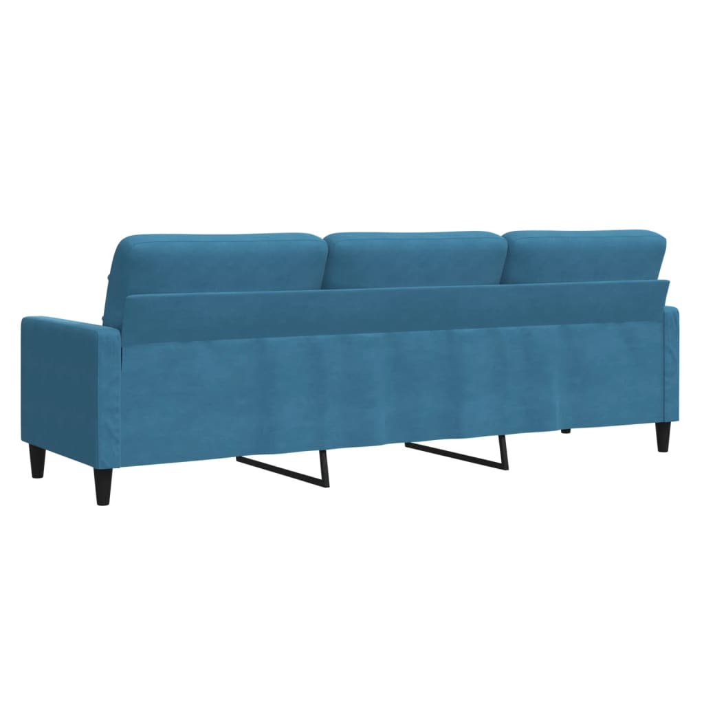 Driezitsbank 210 cm fluweel blauw is nu te koop bij PeponiXL, paradijselijk wonen!