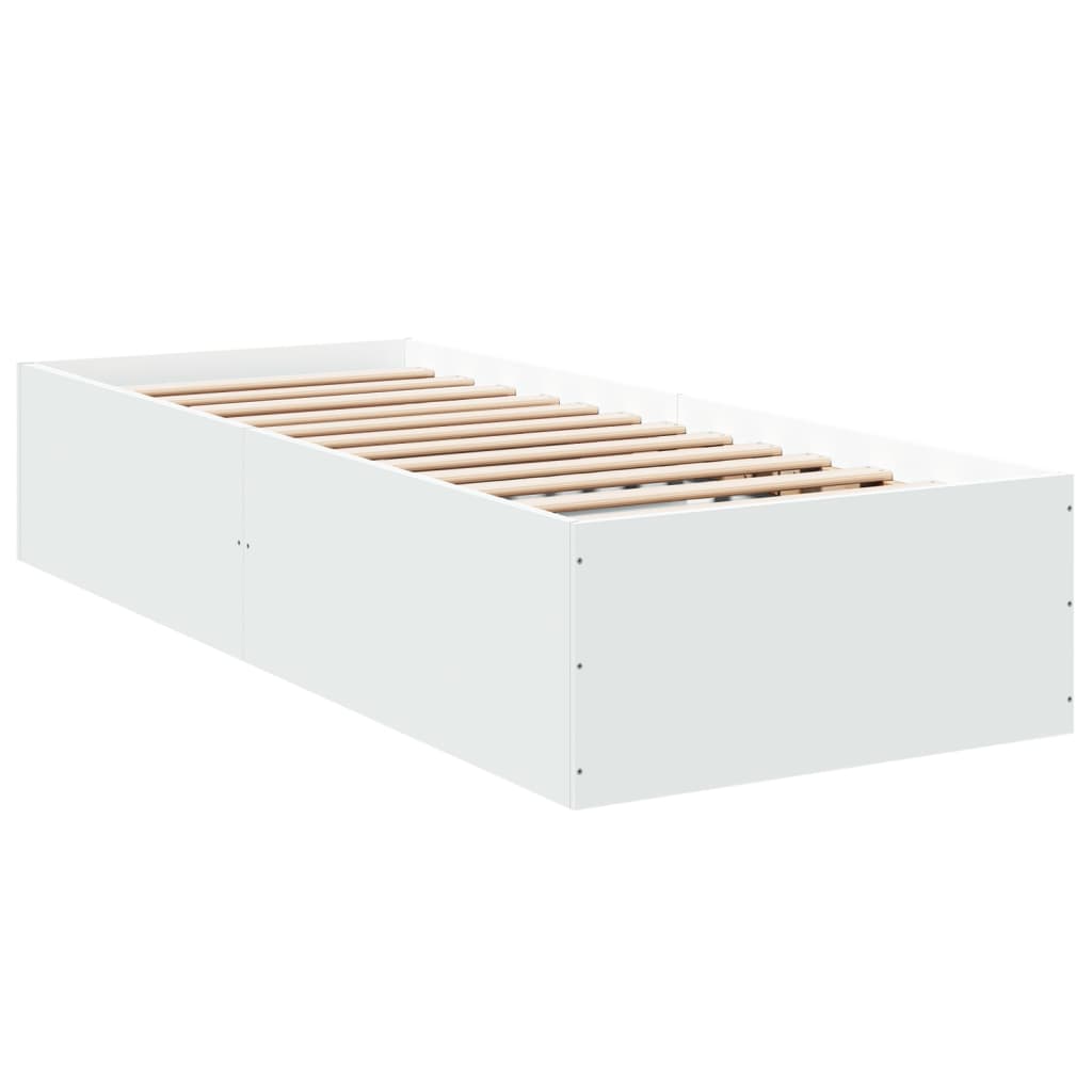 Bedframe bewerkt hout wit 75x190 cm is nu te koop bij PeponiXL, paradijselijk wonen!