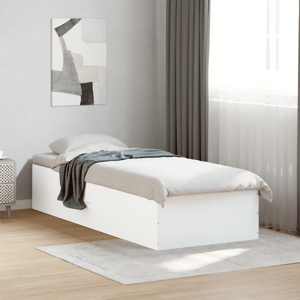 Bedframe bewerkt hout wit 75x190 cm is nu te koop bij PeponiXL, paradijselijk wonen!