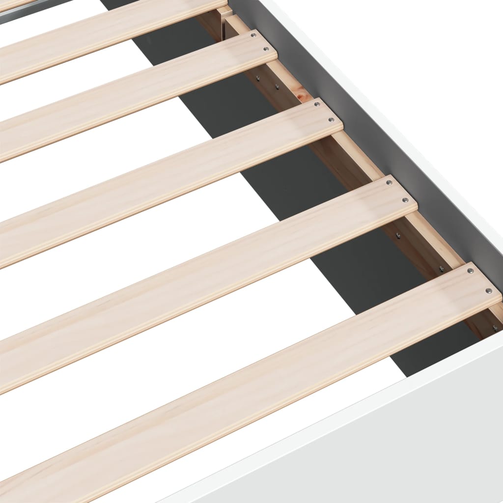 Bedframe bewerkt hout wit 75x190 cm is nu te koop bij PeponiXL, paradijselijk wonen!