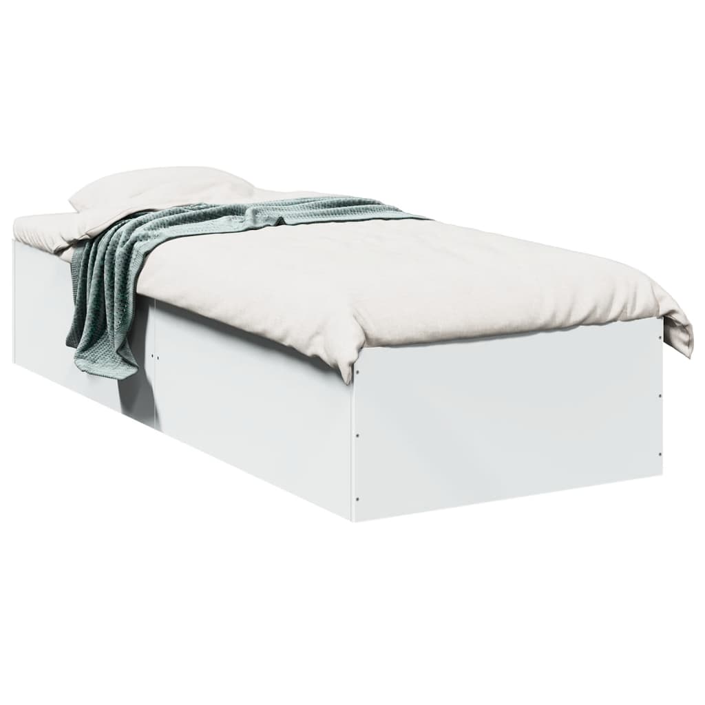 Bedframe bewerkt hout wit 75x190 cm is nu te koop bij PeponiXL, paradijselijk wonen!