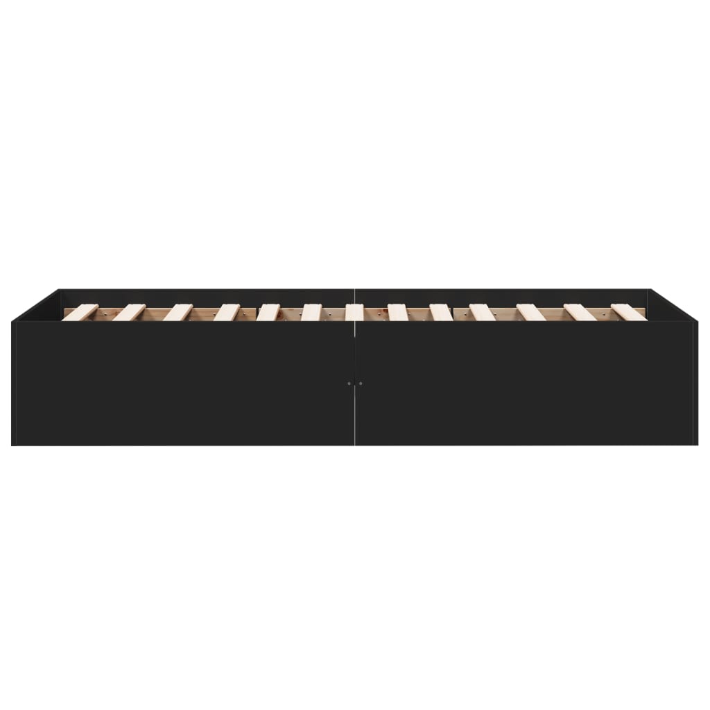 Bedframe bewerkt hout zwart 75x190 cm is nu te koop bij PeponiXL, paradijselijk wonen!