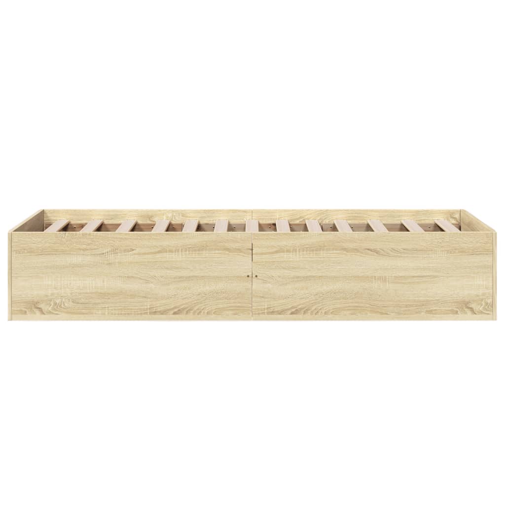 Bedframe zonder matras hout sonoma eikenkleurig 75x190 cm is nu te koop bij PeponiXL, paradijselijk wonen!