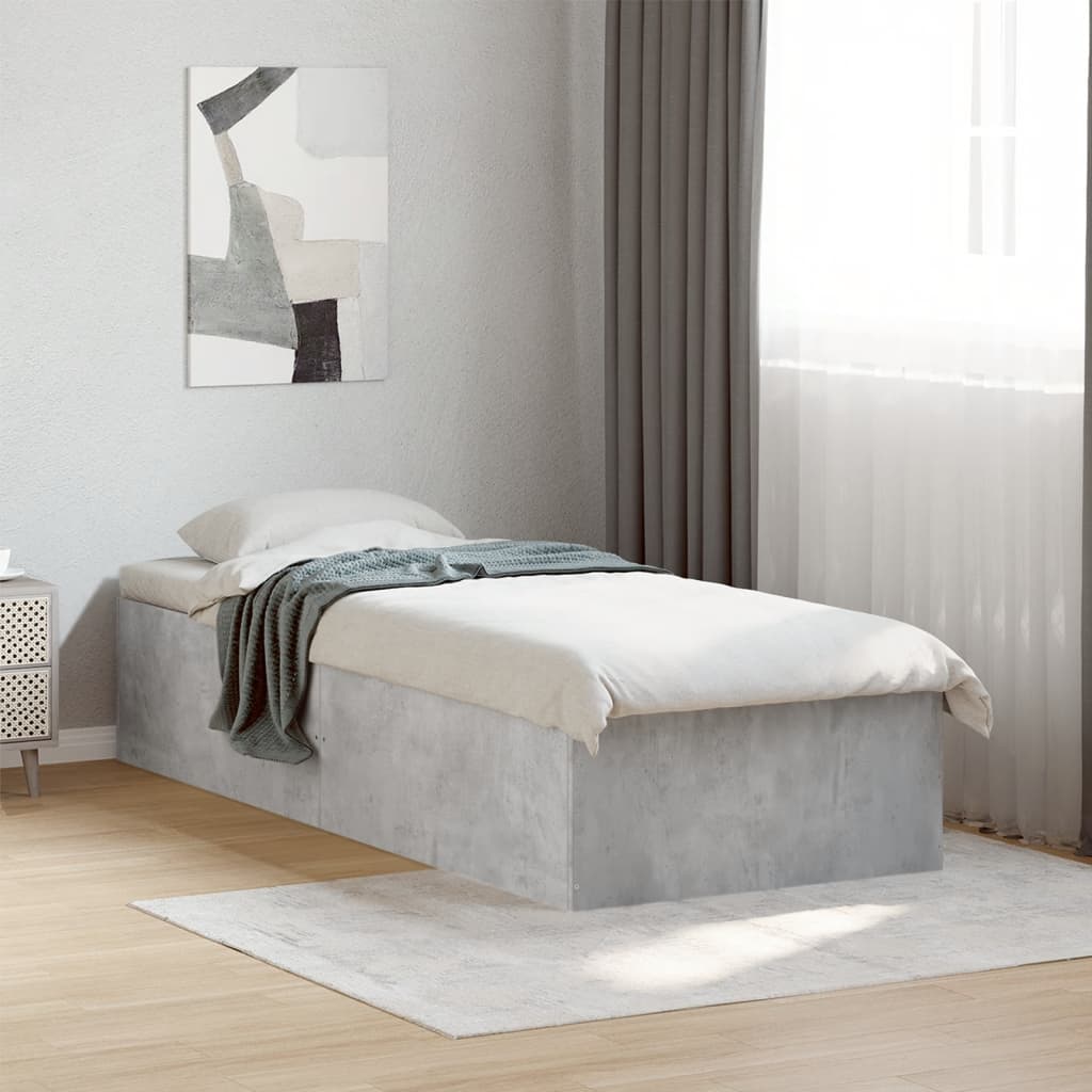 Bedframe bewerkt hout betongrijs 75x190 cm is nu te koop bij PeponiXL, paradijselijk wonen!