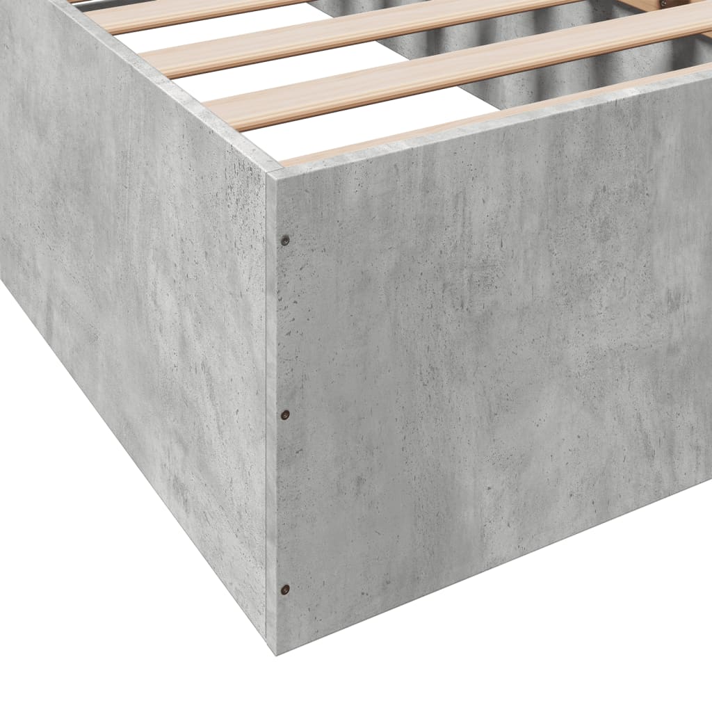 Bedframe bewerkt hout betongrijs 75x190 cm is nu te koop bij PeponiXL, paradijselijk wonen!