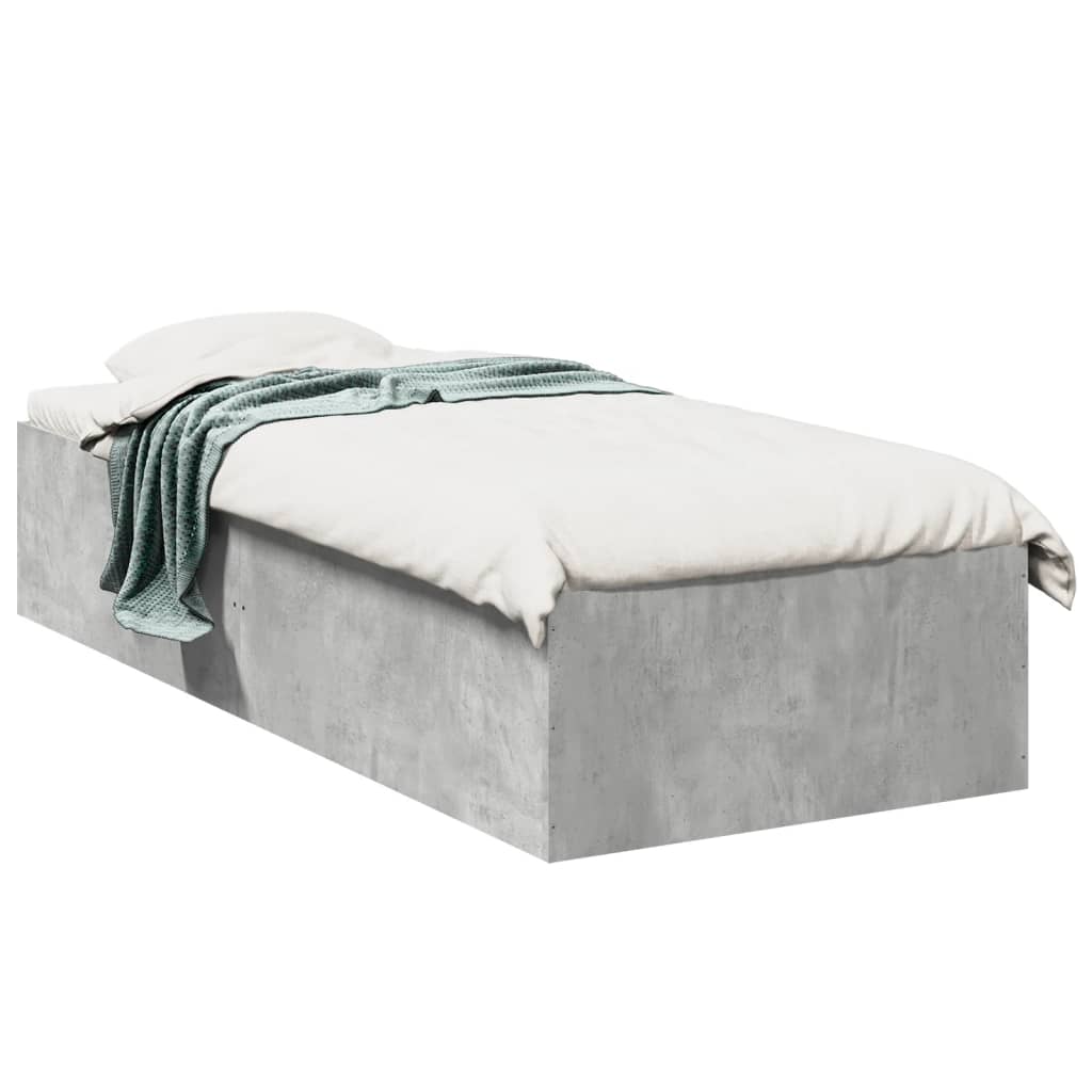 Bedframe bewerkt hout betongrijs 75x190 cm is nu te koop bij PeponiXL, paradijselijk wonen!