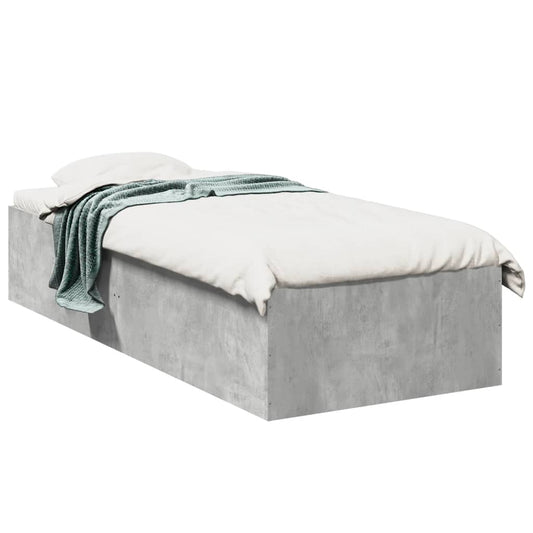 Bedframe bewerkt hout betongrijs 75x190 cm is nu te koop bij PeponiXL, paradijselijk wonen!