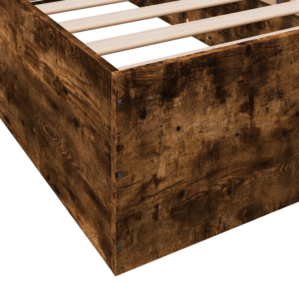 Bedframe zonder matras hout gerookt eikenkleurig 75x190 cm is nu te koop bij PeponiXL, paradijselijk wonen!