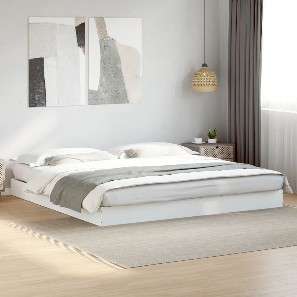 Bedframe zonder matras 180x200 cm spaanplaat wit is nu te koop bij PeponiXL, paradijselijk wonen!