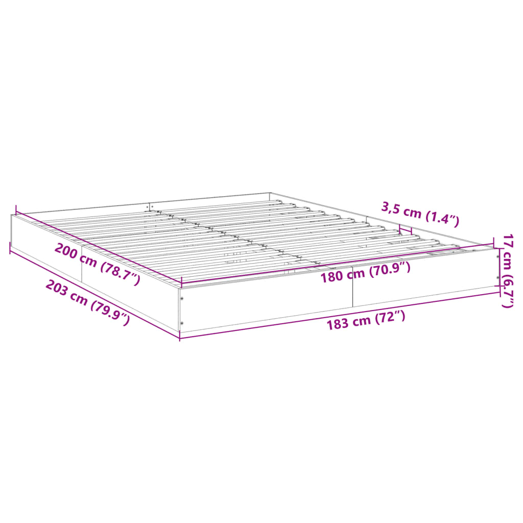 Bedframe zonder matras 180x200 cm spaanplaat wit is nu te koop bij PeponiXL, paradijselijk wonen!