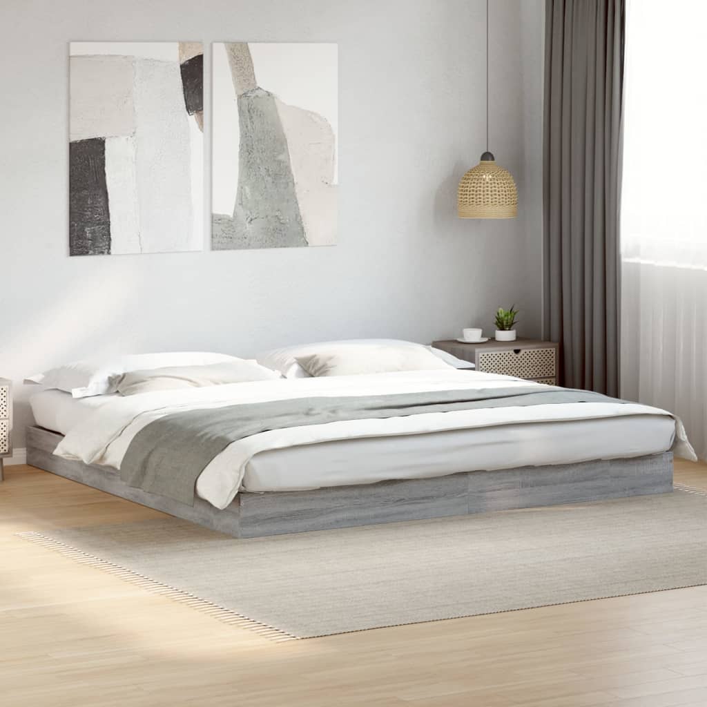 Bedframe zonder matras 180x200 cm spaanplaat grijs Sonoma is nu te koop bij PeponiXL, paradijselijk wonen!
