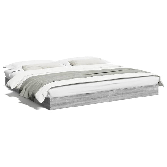 Bedframe zonder matras 180x200 cm spaanplaat grijs Sonoma is nu te koop bij PeponiXL, paradijselijk wonen!