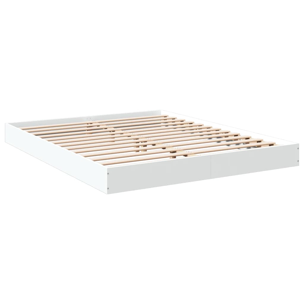 Bedframe zonder matras 160x200 cm spaanplaat wit is nu te koop bij PeponiXL, paradijselijk wonen!