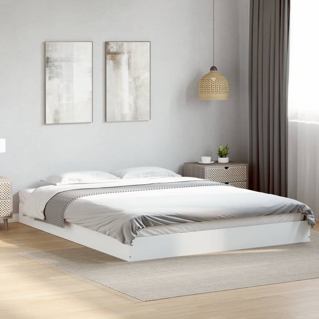 Bedframe zonder matras 160x200 cm spaanplaat wit is nu te koop bij PeponiXL, paradijselijk wonen!