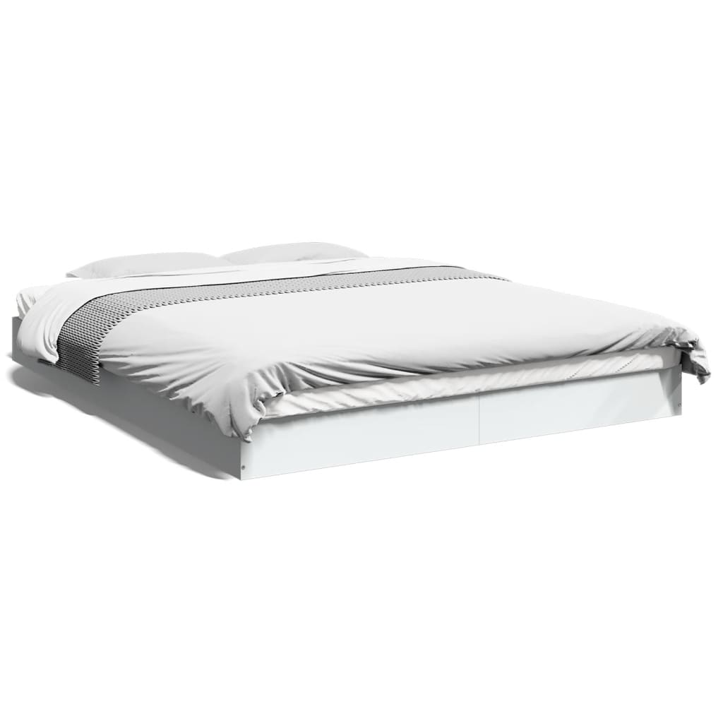 Bedframe zonder matras 160x200 cm spaanplaat wit is nu te koop bij PeponiXL, paradijselijk wonen!