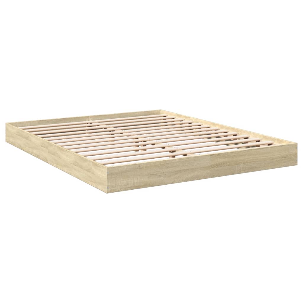 Bedframe zonder matras hout sonoma eikenkleurig 160x200 cm is nu te koop bij PeponiXL, paradijselijk wonen!